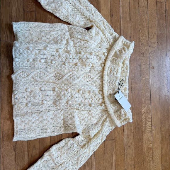 TUCKERNUCK Ivory Cable Knit Cora Sweater NWT Medium M - Picture 4 of 9
